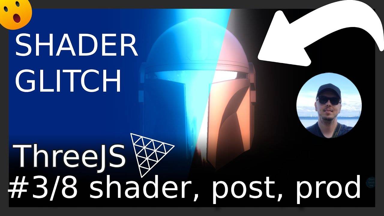 Видео+код: #3/8 ThreeJS shader, postprocessing, glitch, анимация при движении мышью PMREMGenerator